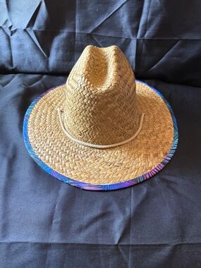 New Straw Sun Hat with Multicolor Trim and Under